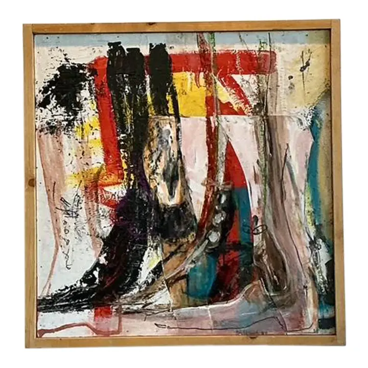 Vintage Original Abstract Oil on Canvas