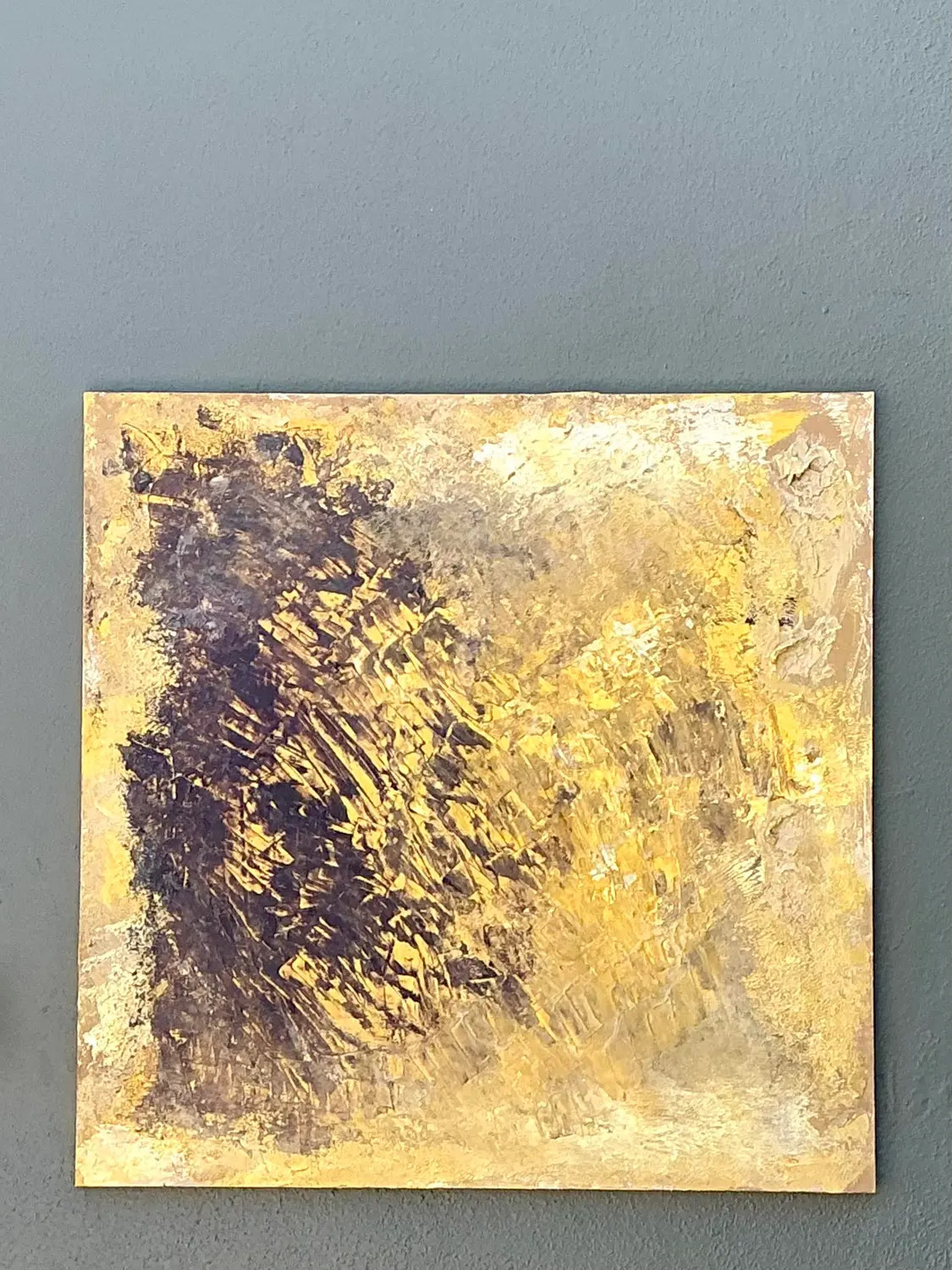 Vintage Original Abstract Oil on Canvas - Detail view