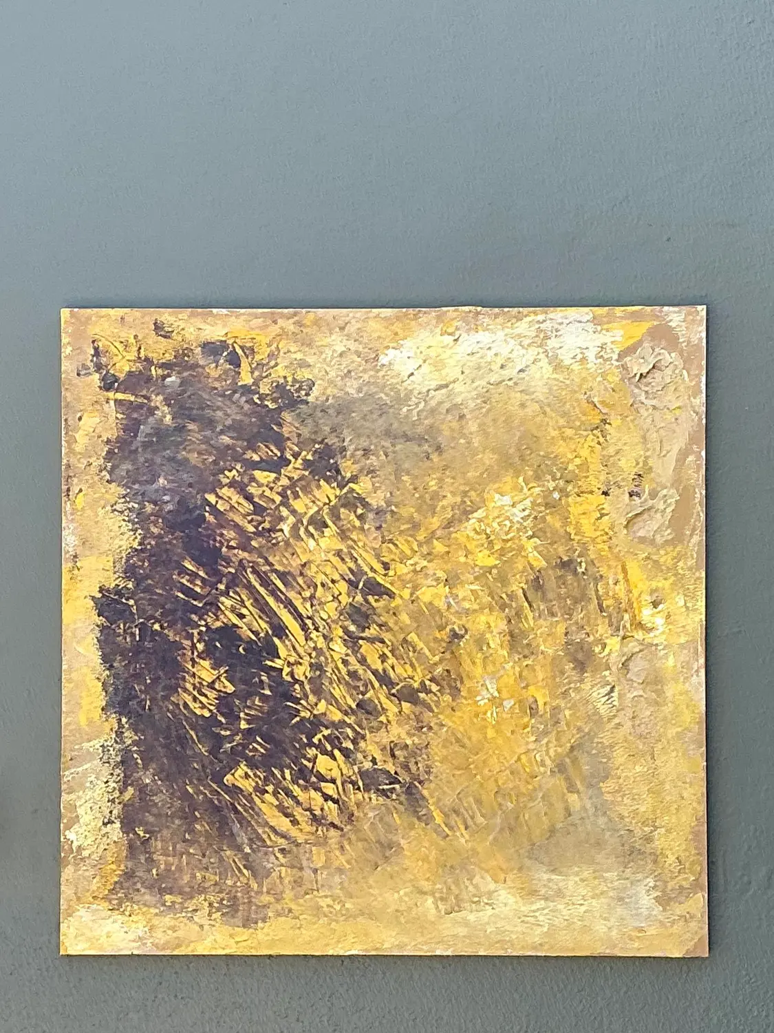 Vintage Original Abstract Oil on Canvas - Side view
