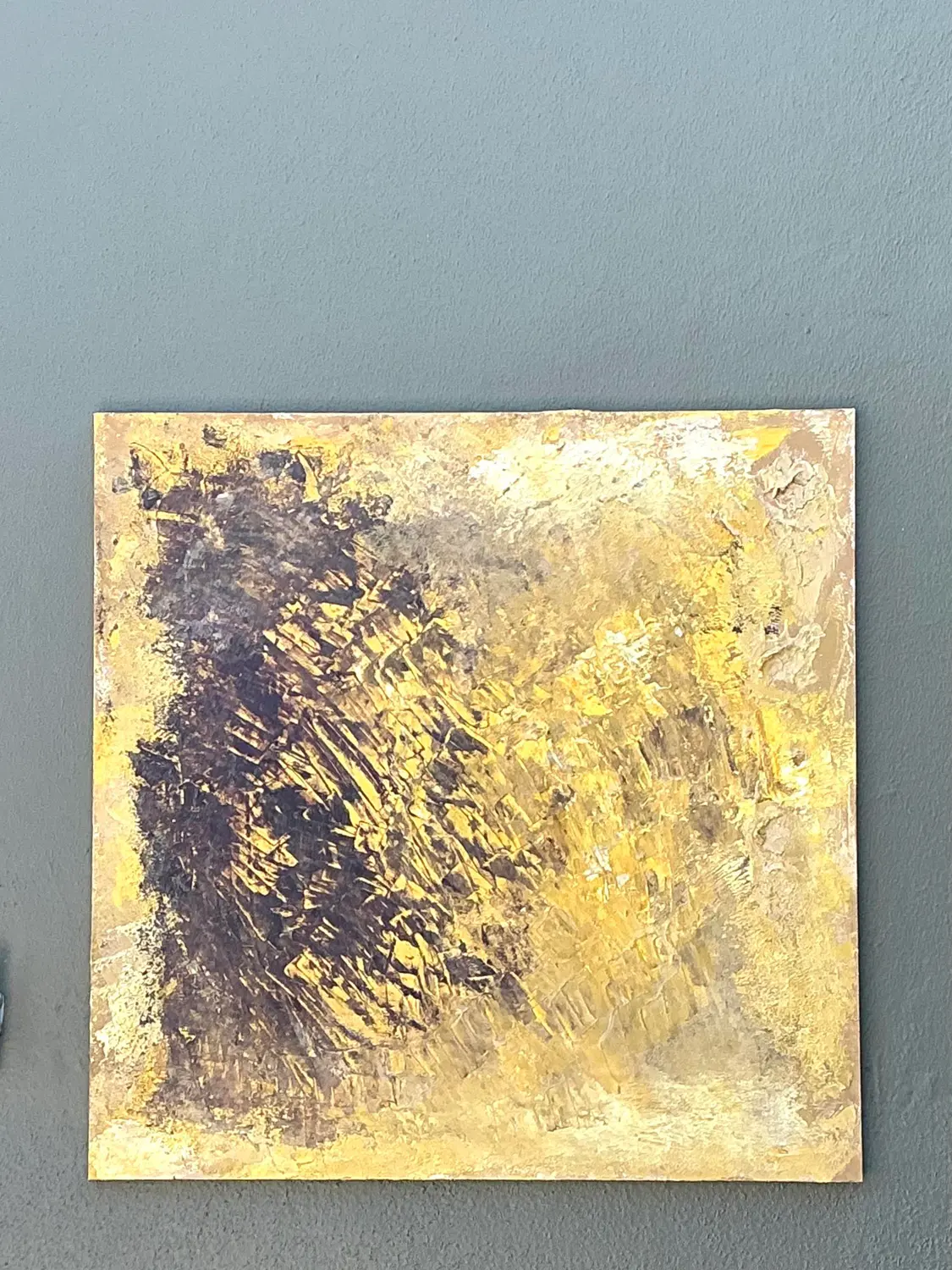 Vintage Original Abstract Oil on Canvas - Back view