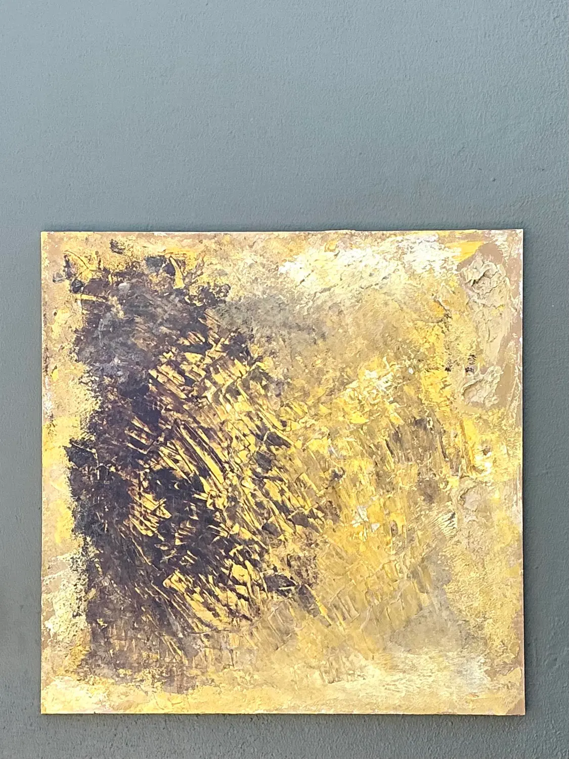 Vintage Original Abstract Oil on Canvas - Top view