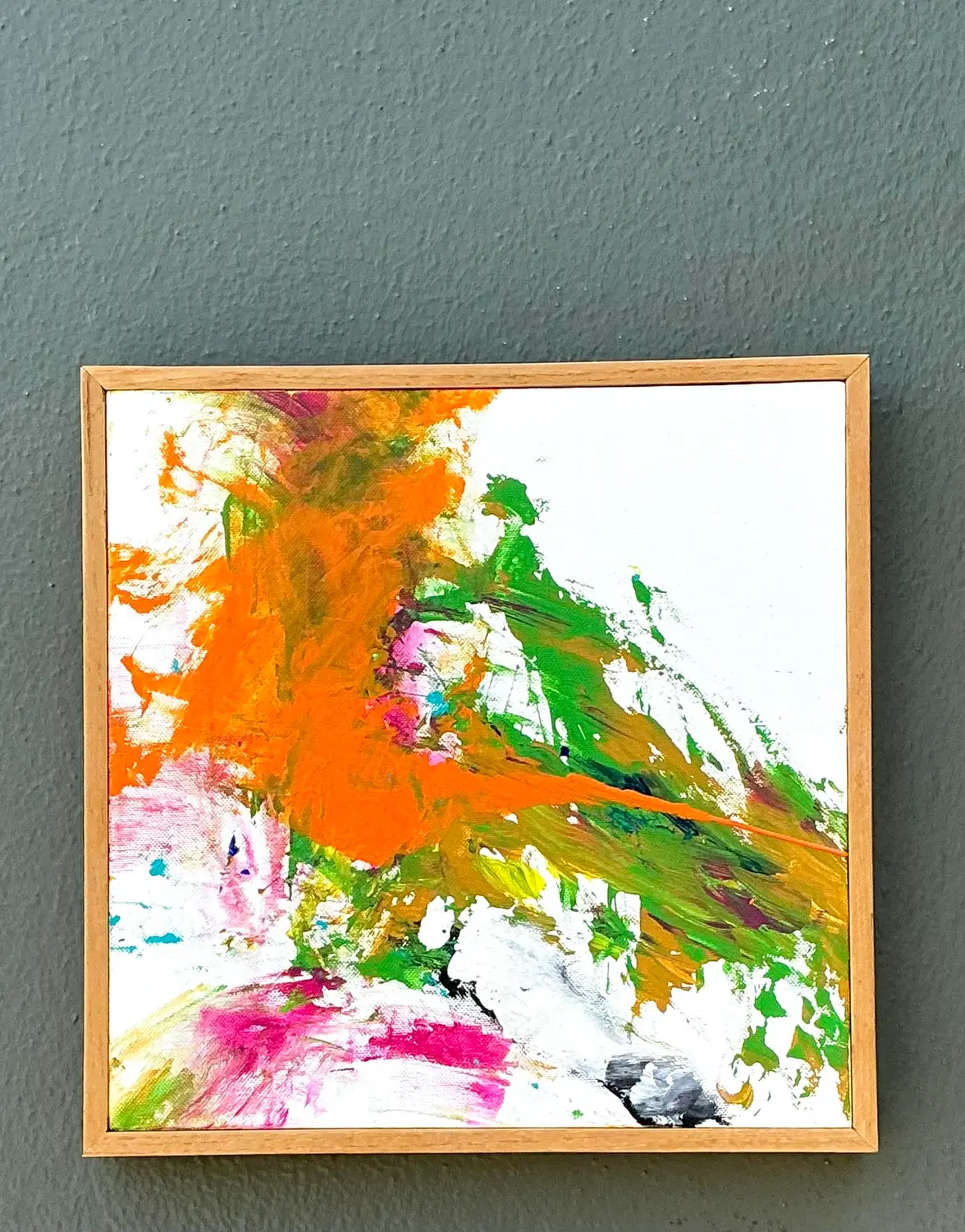 Vintage Original Abstract Oil on Canvas - Detail view