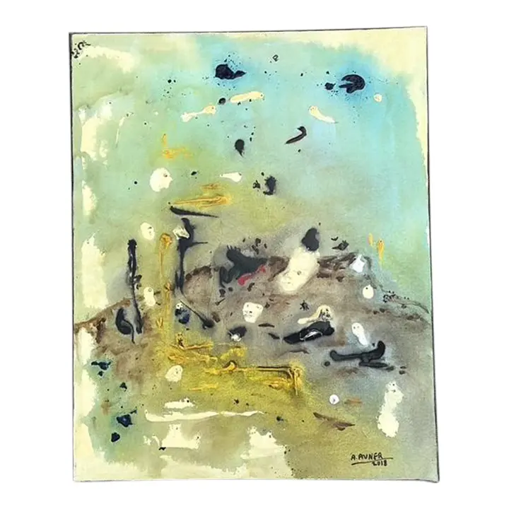 Vintage Original Abstract Oil on Canvas
