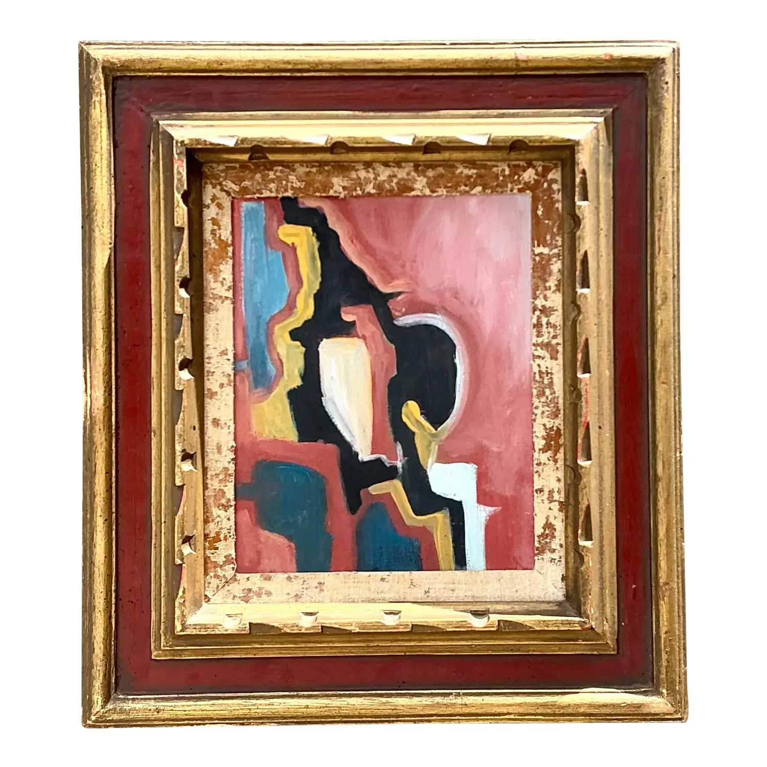 Vintage Original Abstract Oil on Canvas