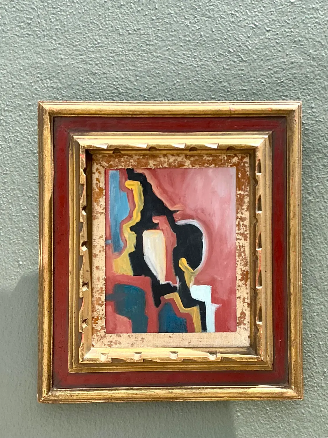 Vintage Original Abstract Oil on Canvas - Detail view