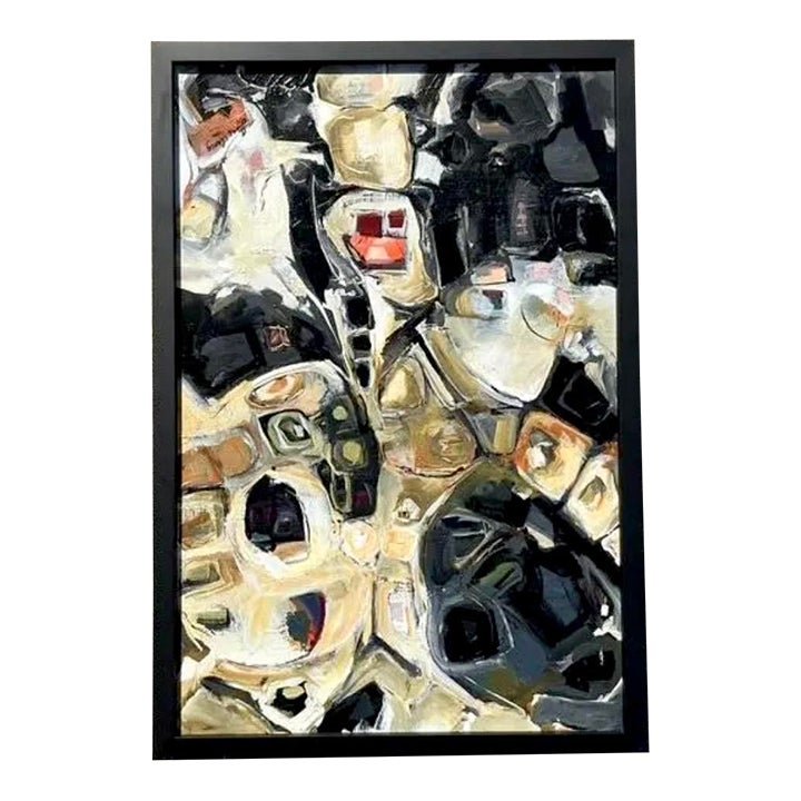 Vintage Original Abstract Oil Painting on Board