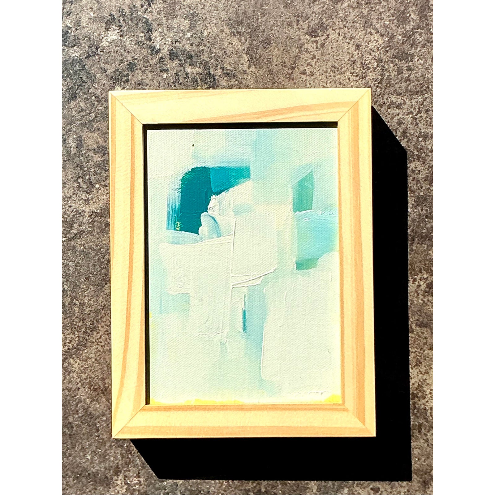 Vintage Original Abstract Oil Painting on Canvas - Side view