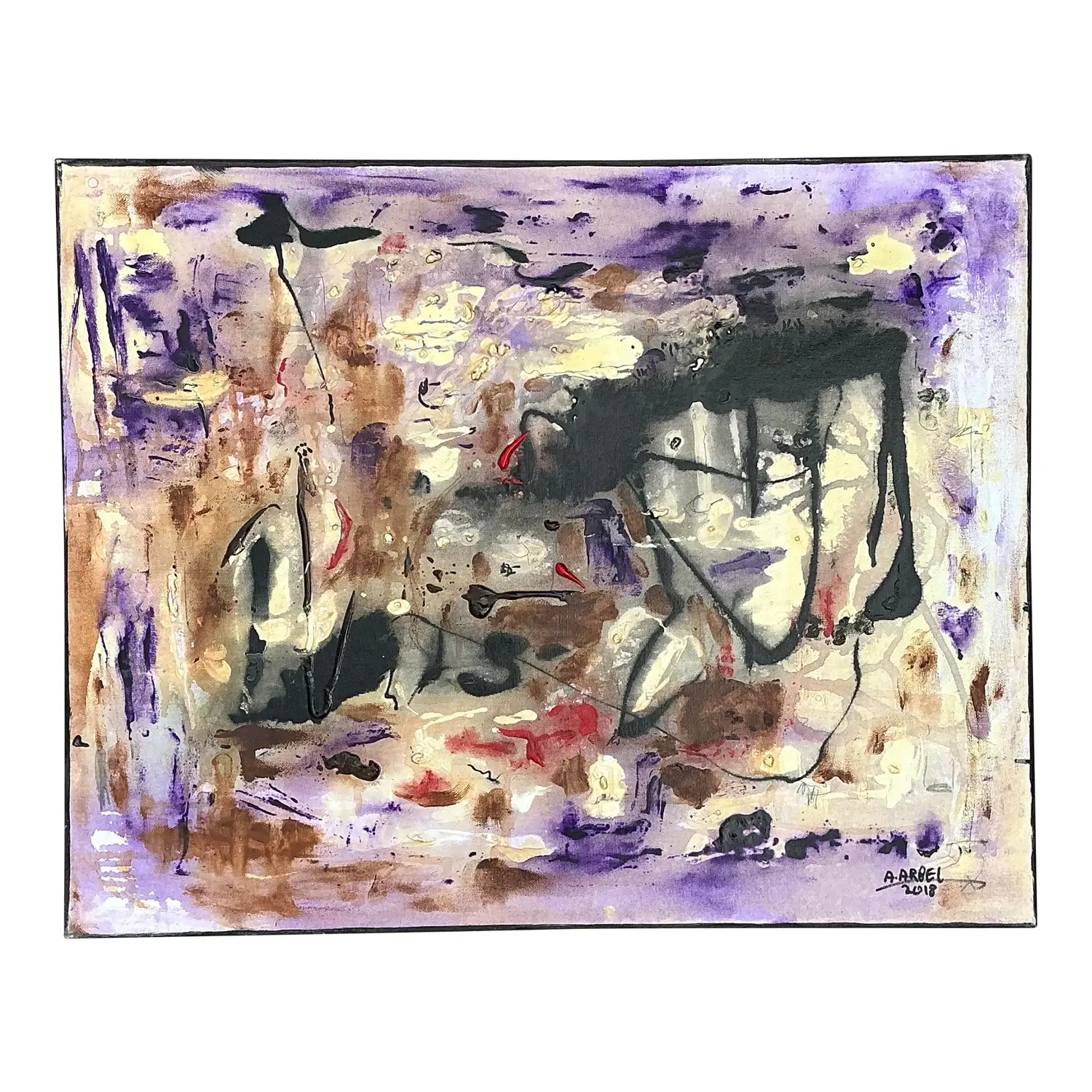 Vintage Original Abstract Oil Painting on Canvas