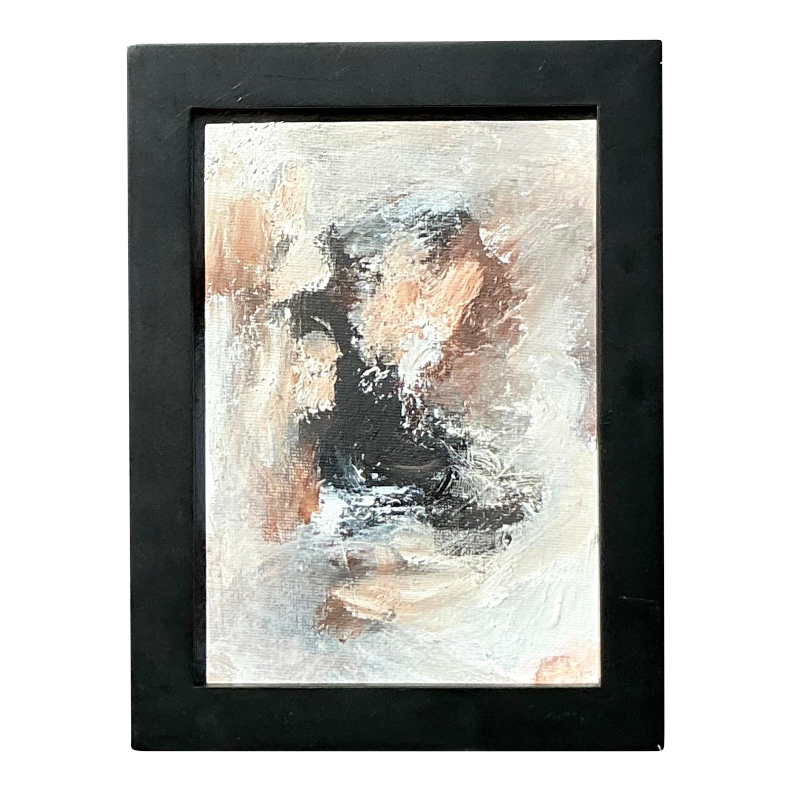 Vintage Original Abstract Oil Portrait on Board
