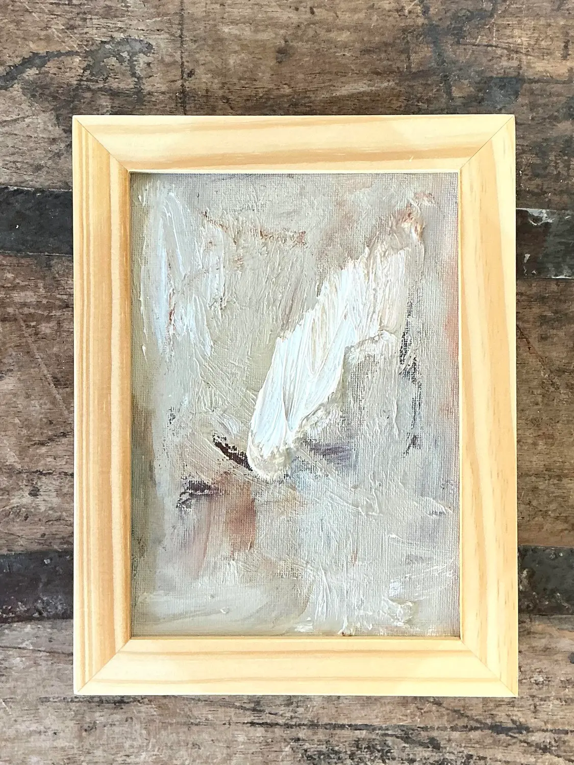 Vintage Original Abstract Painting on Board - Detail view