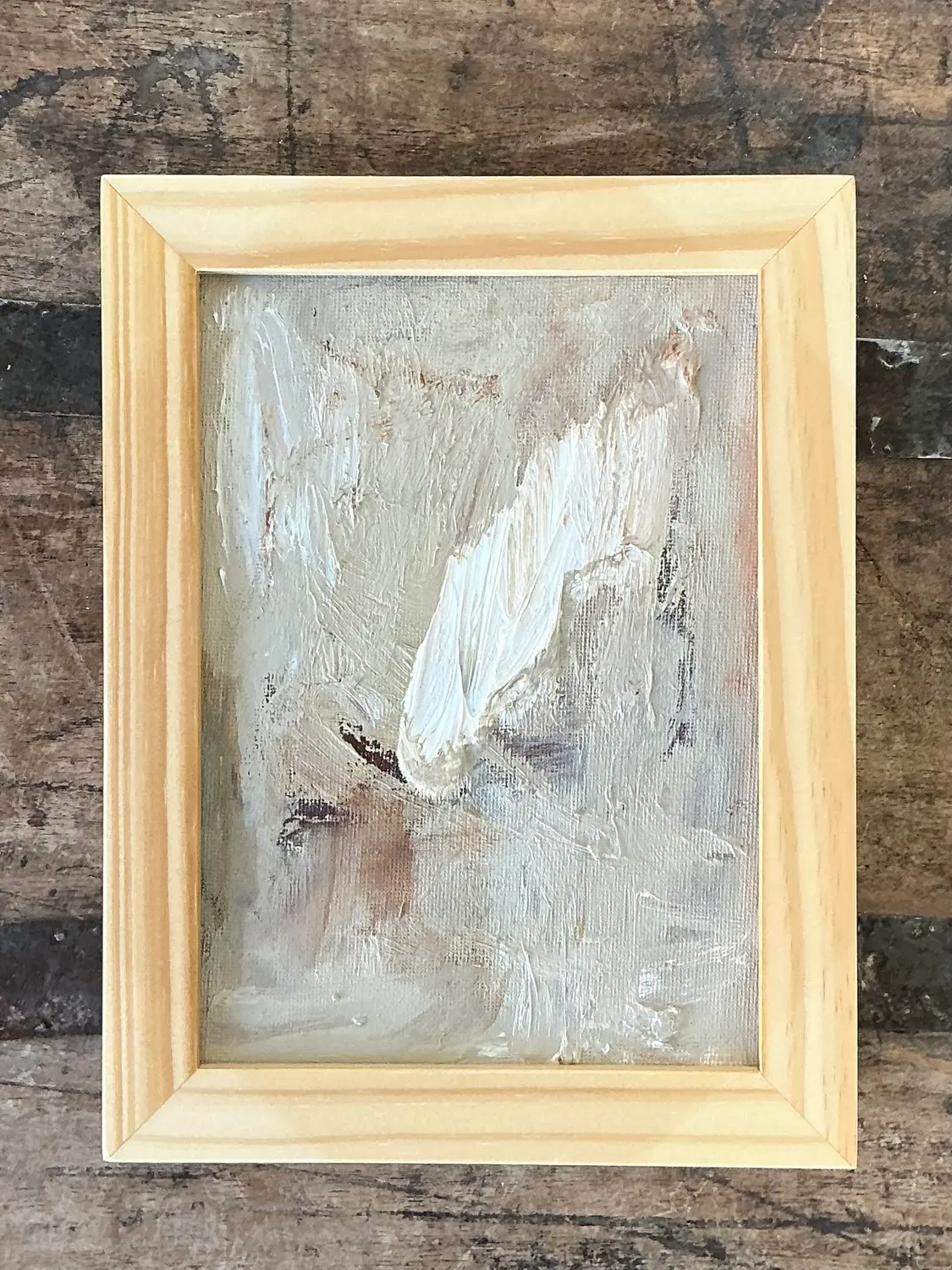 Vintage Original Abstract Painting on Board - Side view