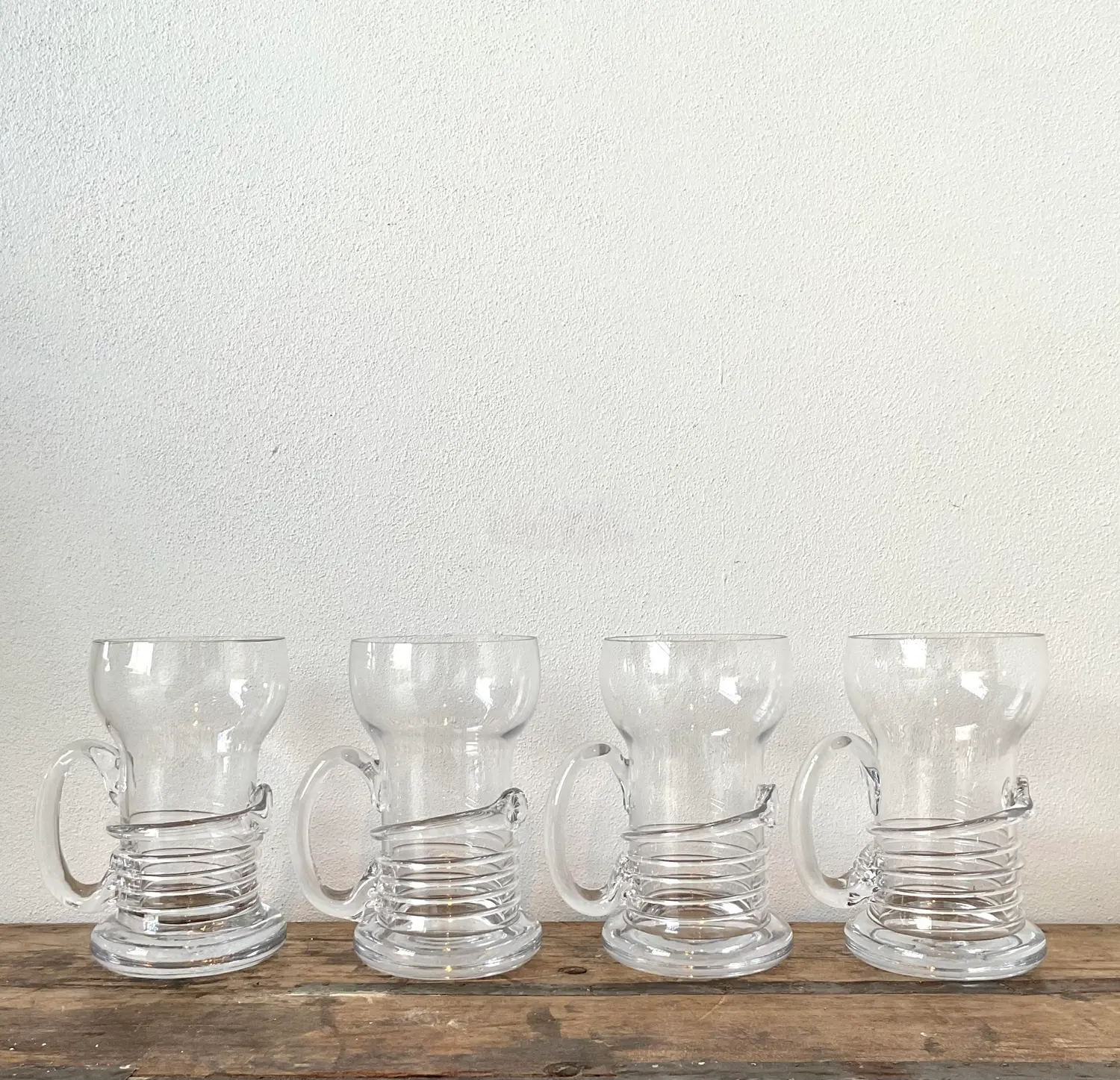 Vintage Original Blown Glass Pilsner Glasses - Set of 4 - Back view