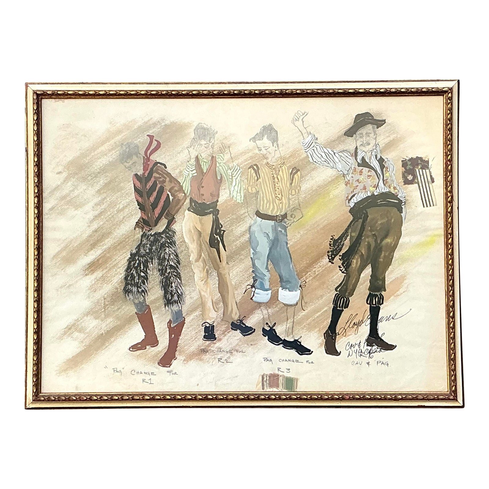 Vintage Original Costume Sketch