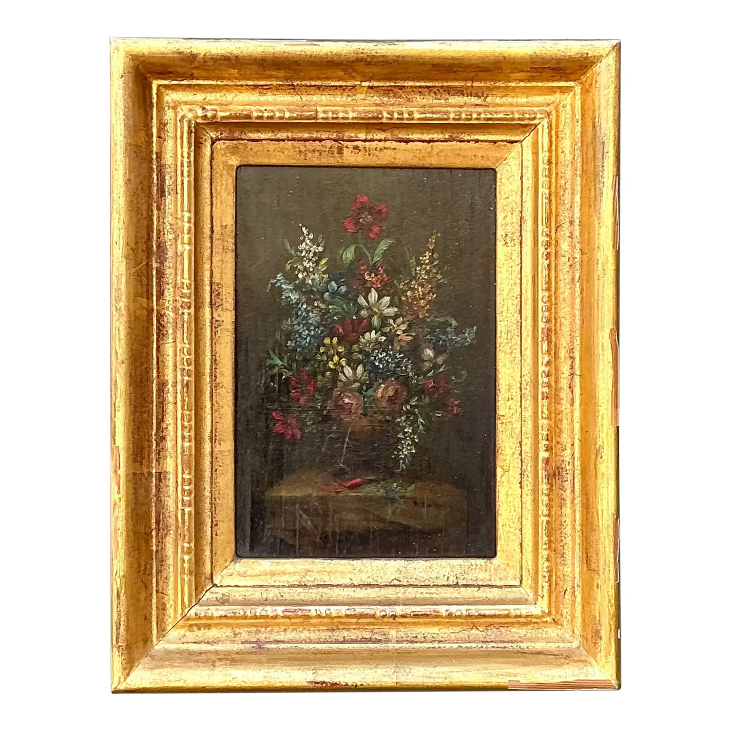 Vintage Original Floral Oil on Canvas