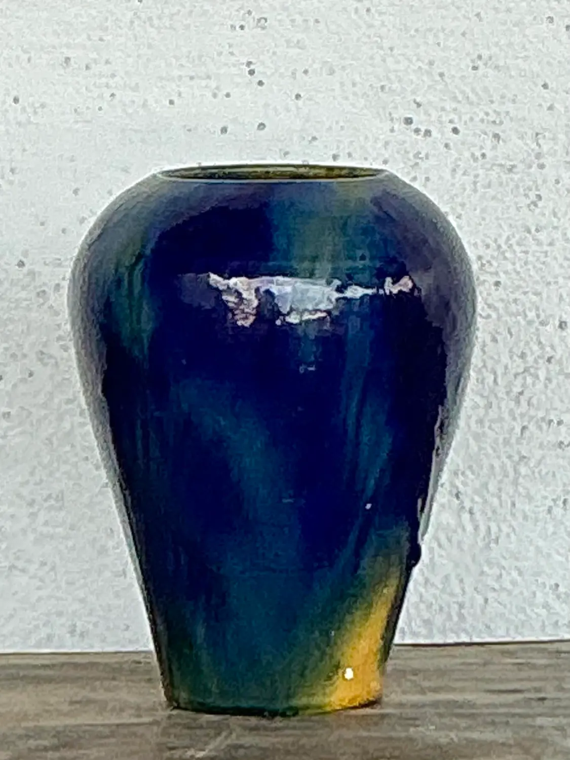 Vintage Original Glazed Ceramic Vase - Top view