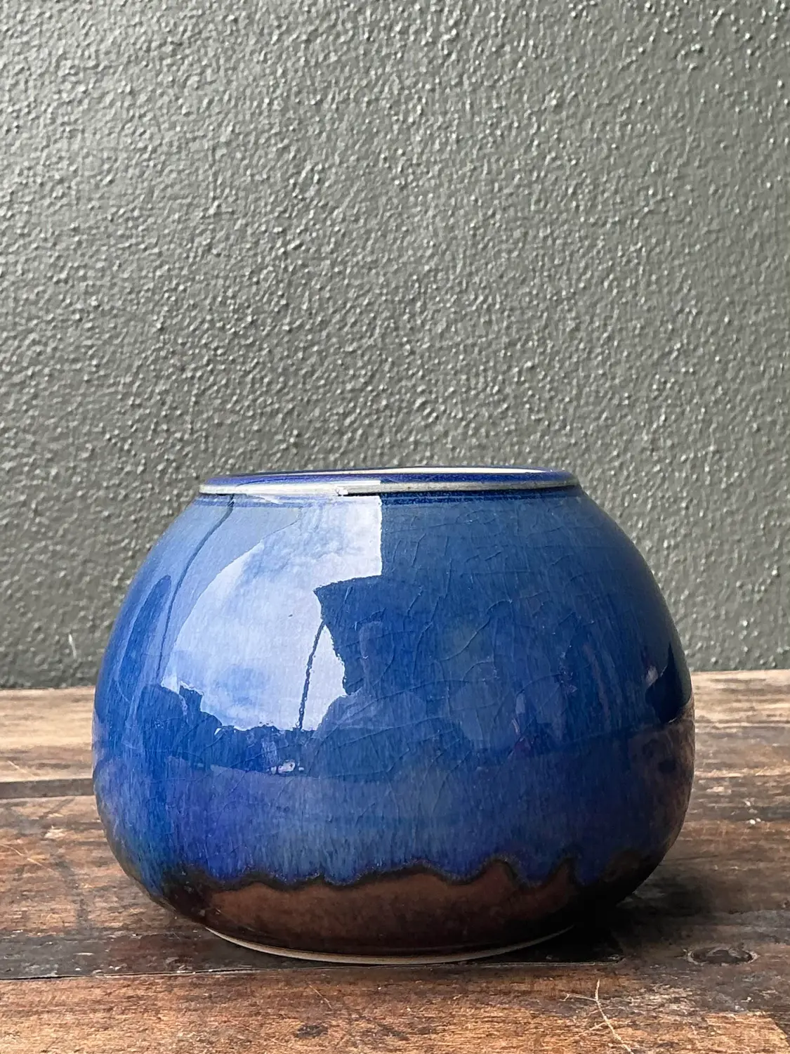 Vintage Original Glazed Studio Pottery Bowl - Back view
