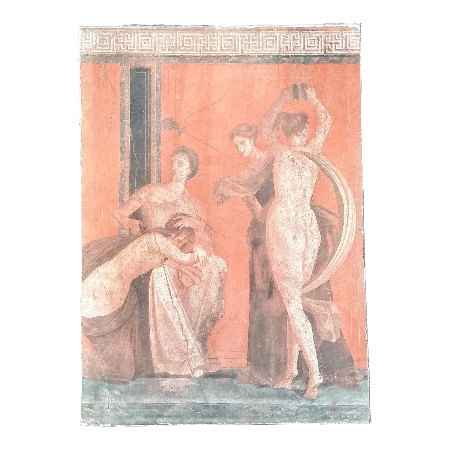 Vintage Original Greek Figural Oil on Canvas