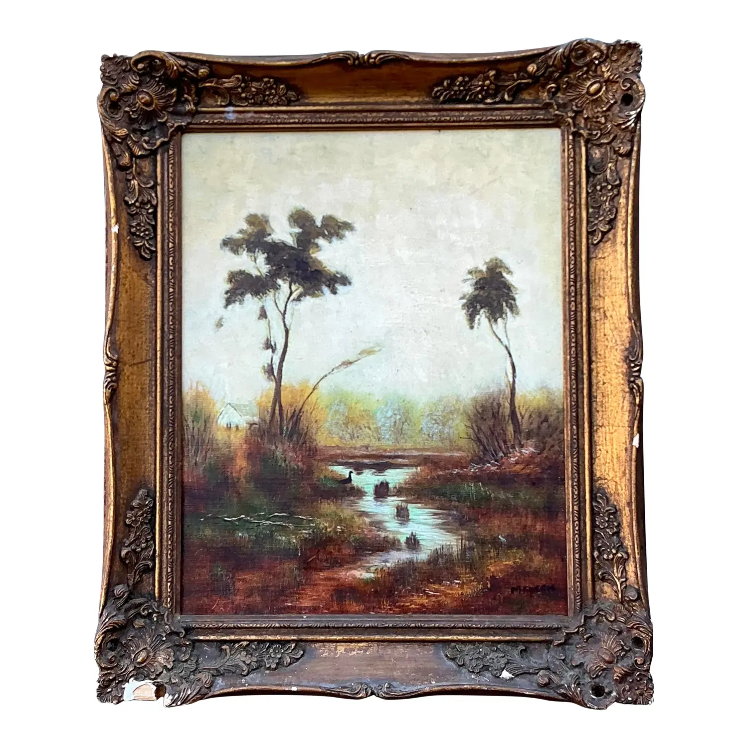 Vintage Original Landscape Oil on Canvas
