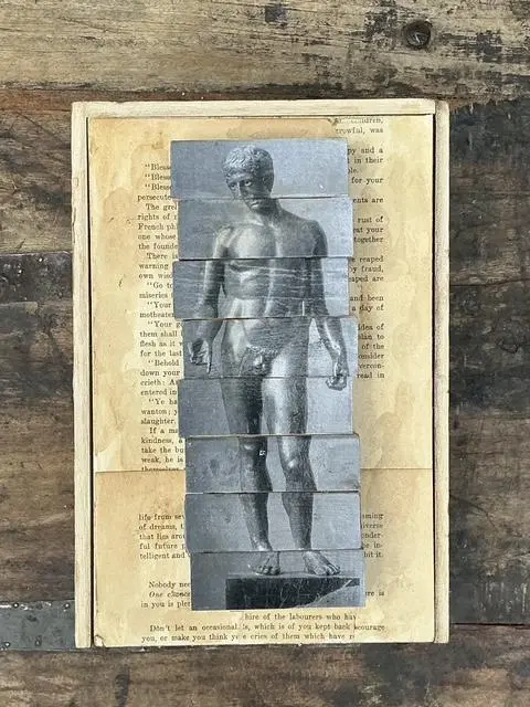 Vintage Original Mixed Media Jenga Box - Back view