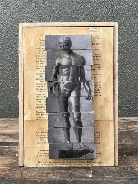 Vintage Original Mixed Media Jenga Box - Top view