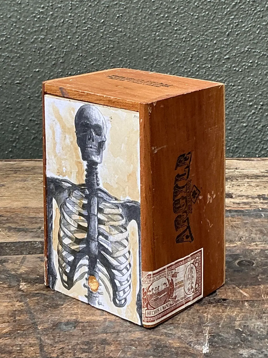 Vintage Original Mixed Media Sculpture Box - Top view