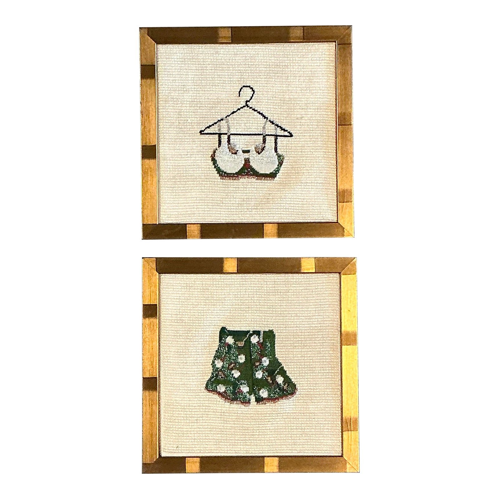 Vintage Original Needlepoint Swimsuit - Set of 2