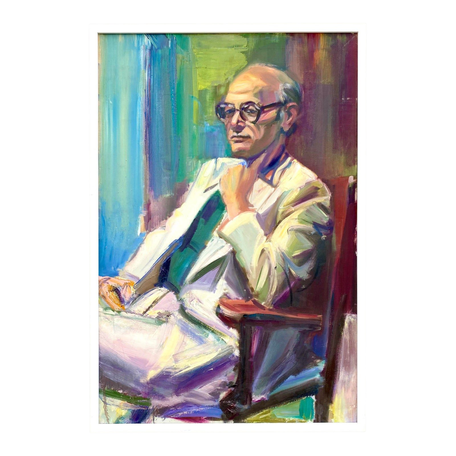 Vintage Original Oil Portrait B. Yutarian