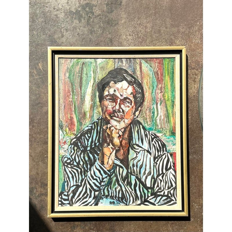 Vintage Original Oil Portrait on Canvas