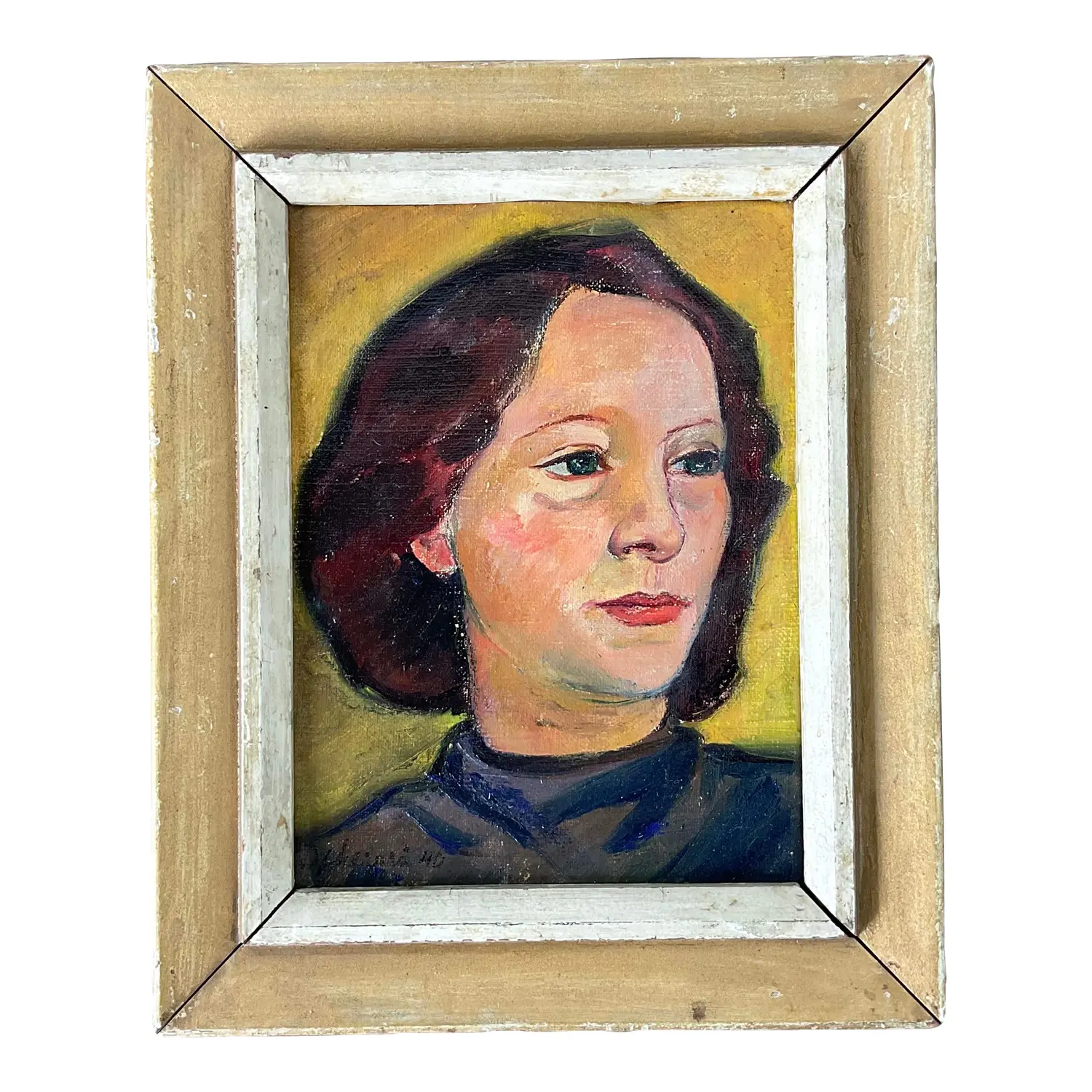 Vintage Original Oil Portrait on Canvas