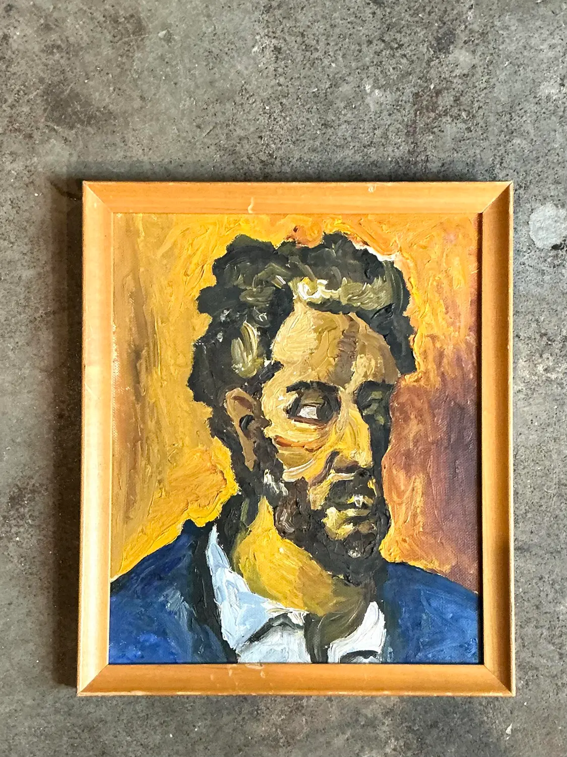 Vintage Original Oil Portrait on Canvas