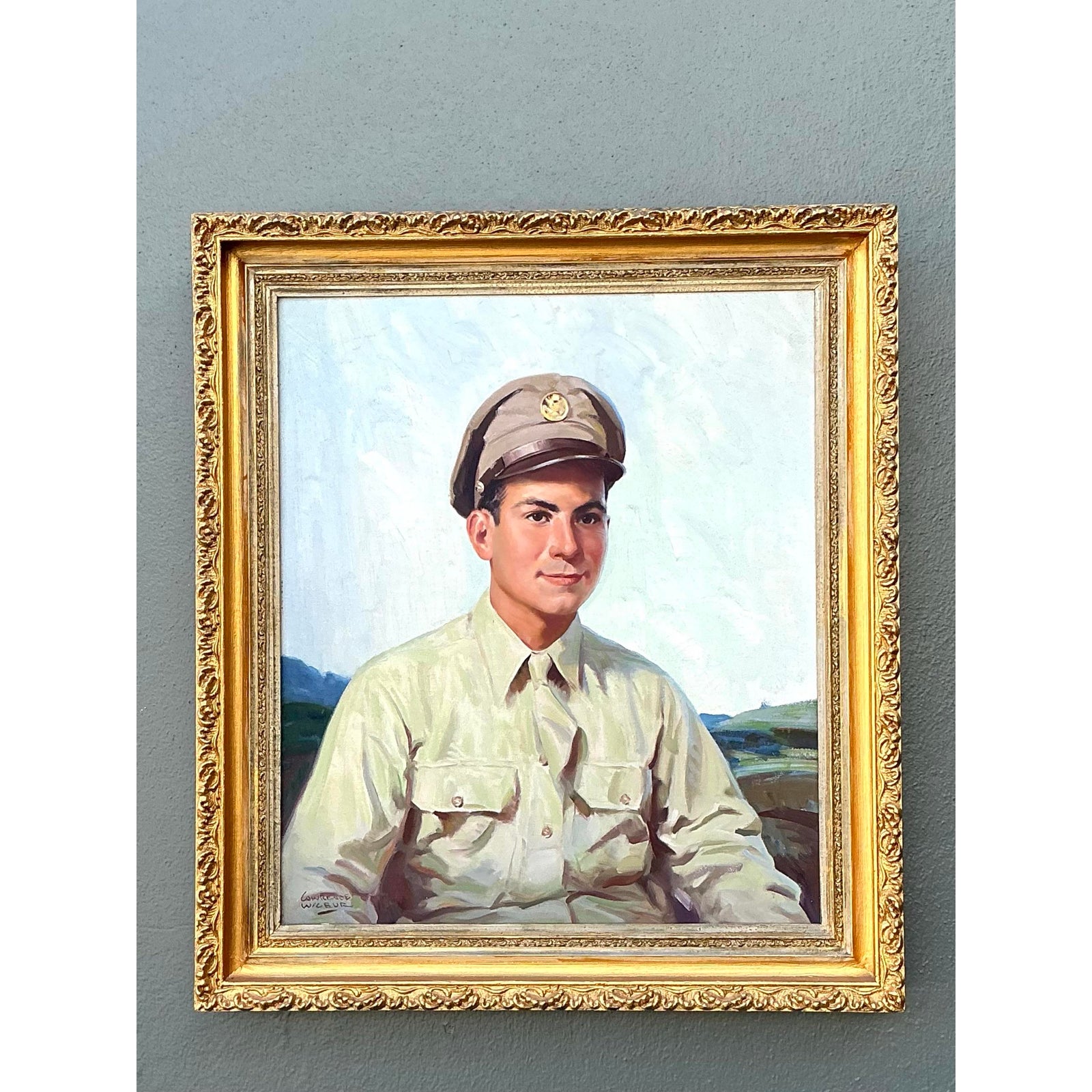 Vintage Original Portrait of Man in Uniform - Top view
