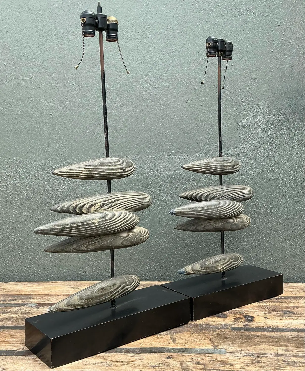 Vintage Original Postmodern Fish Lamps - A Pair - Detail view
