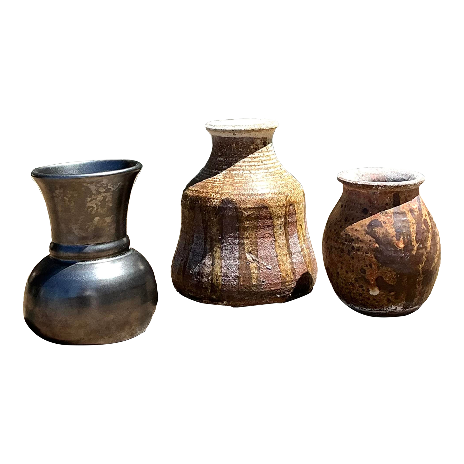 Vintage Original Studio a Pottery Trio of Small Vases - Detail view