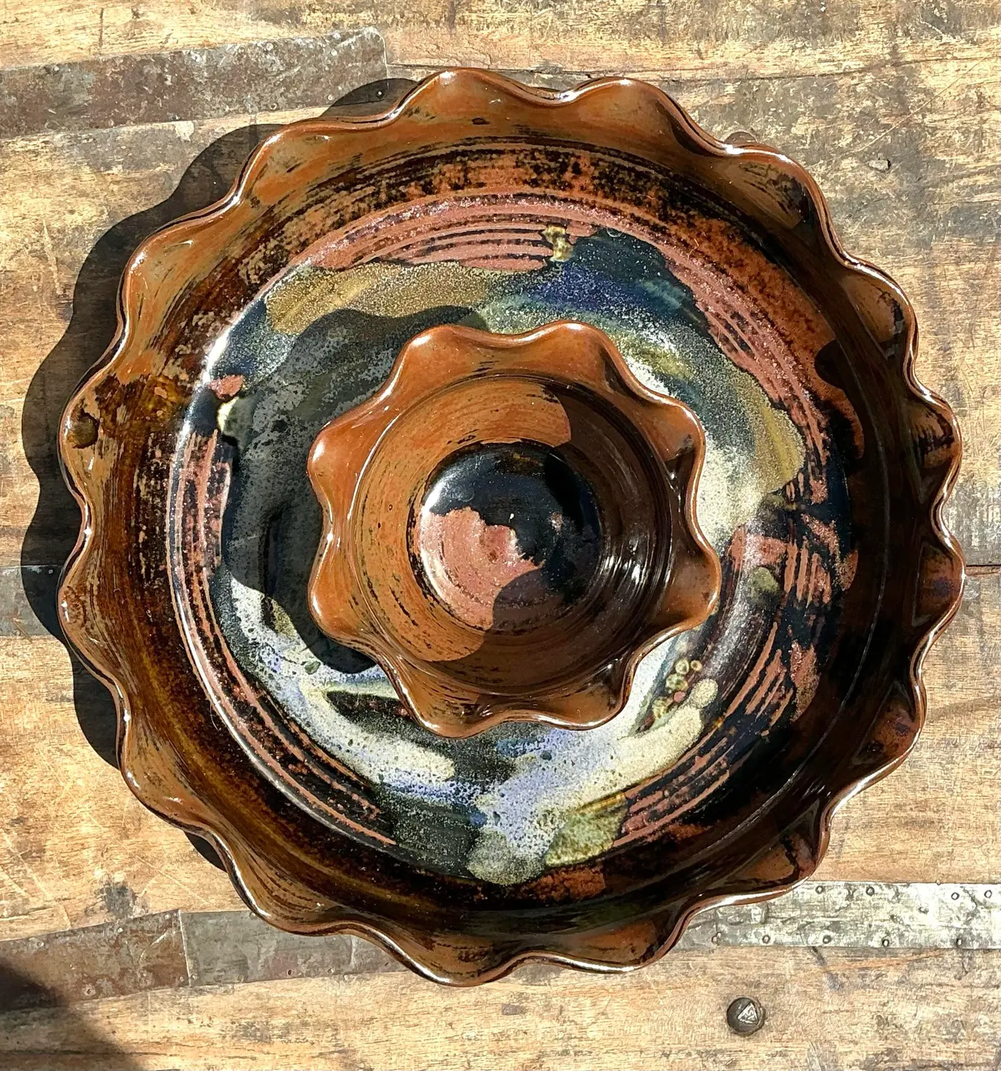 Vintage Original Studio Pottery Appetizer Plate - Top view