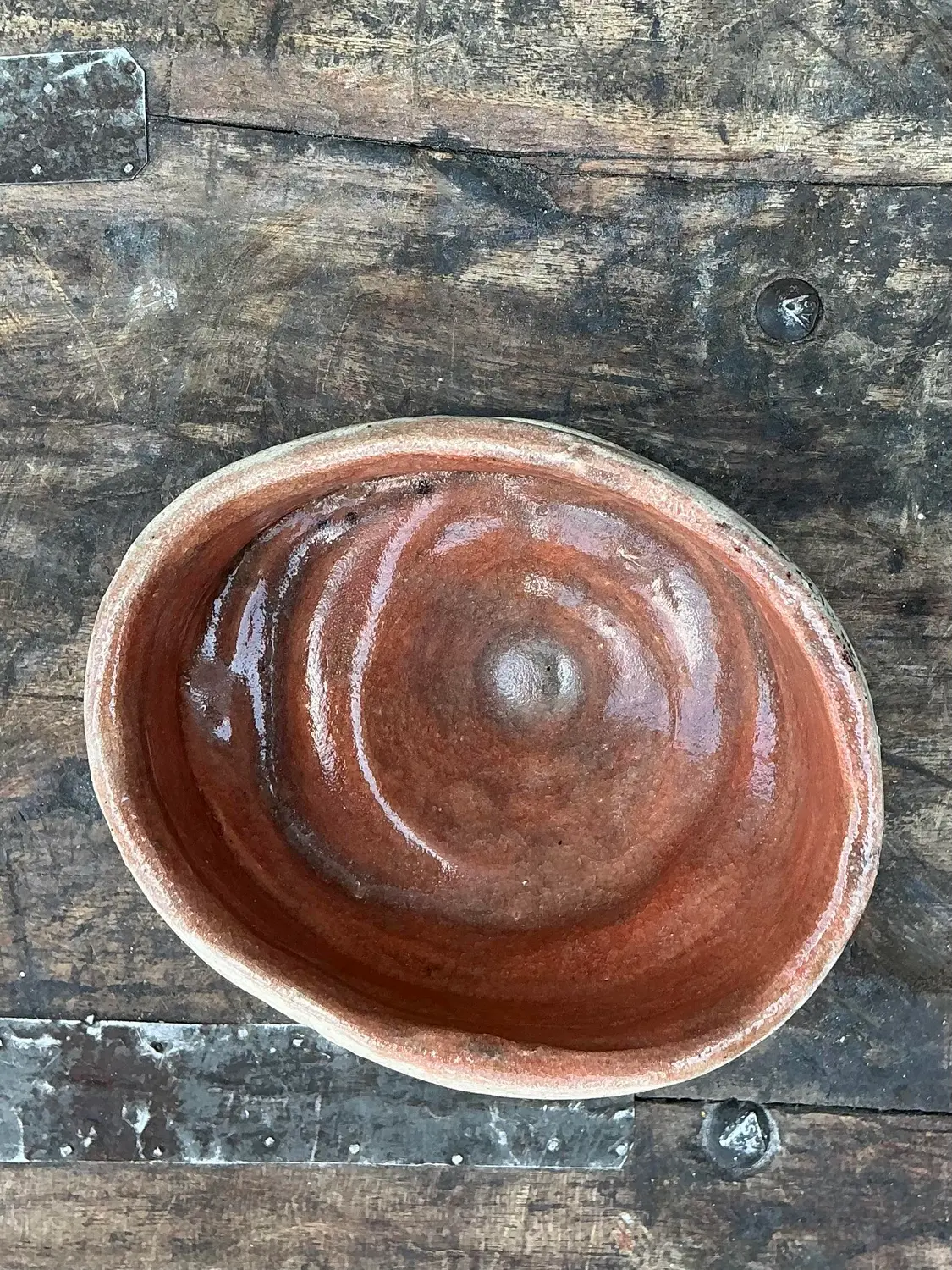 Vintage Original Studio Pottery Biomorphic Bowl - Side view