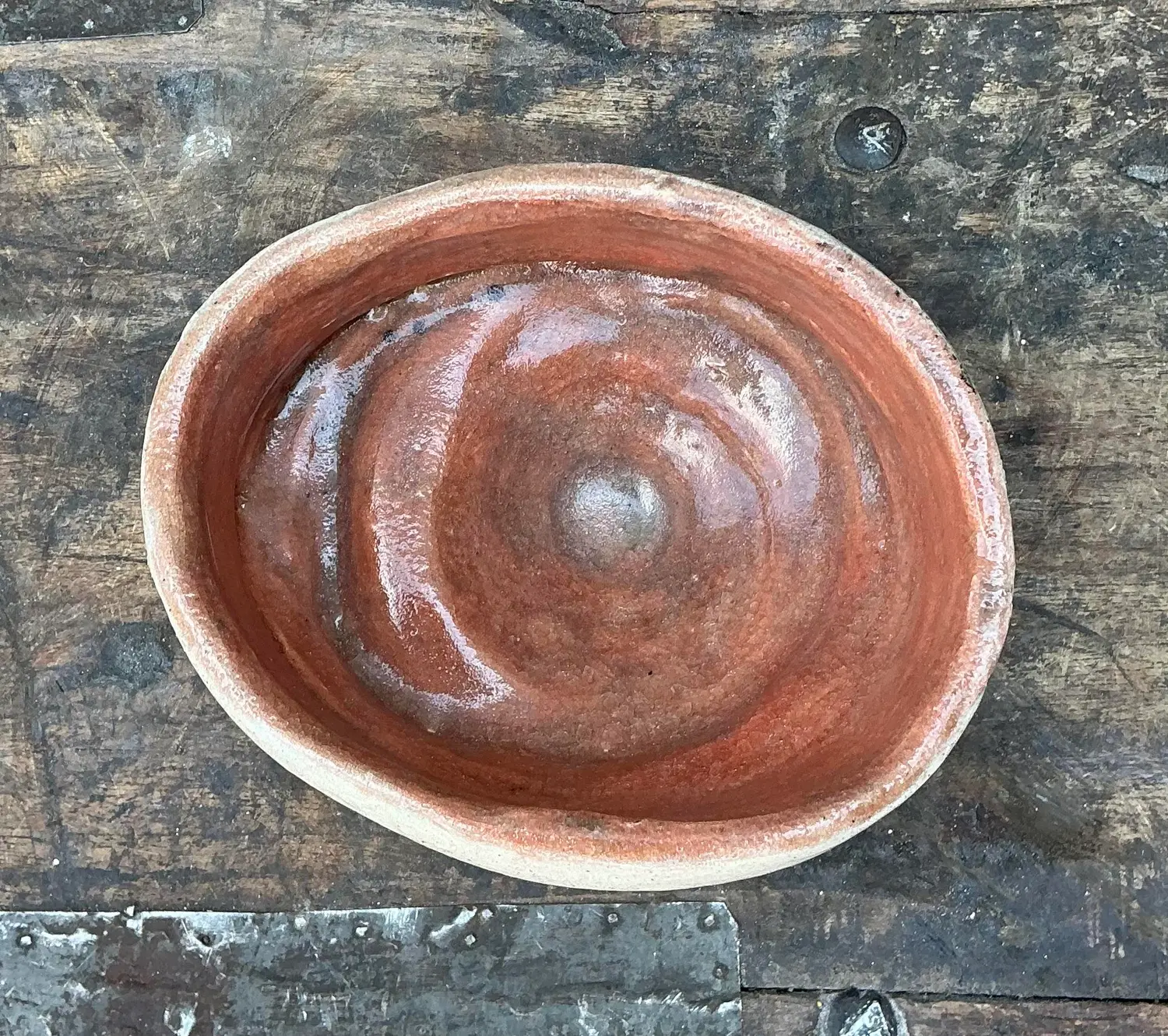 Vintage Original Studio Pottery Biomorphic Bowl - Detail view