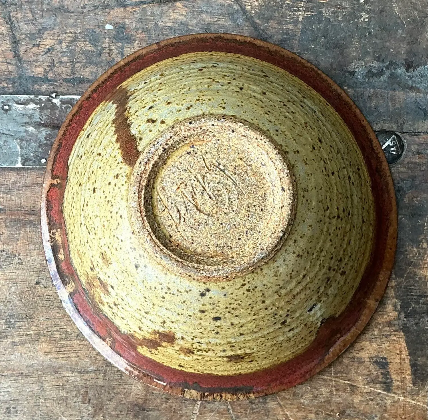 Vintage Original Studio Pottery Bowl - Top view