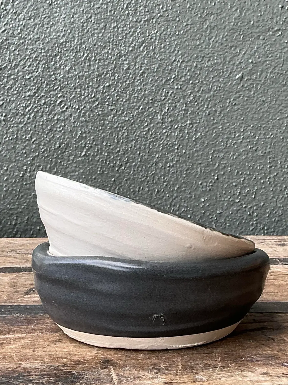 Vintage Original Studio Pottery Bowls - Set of 2 - Top view