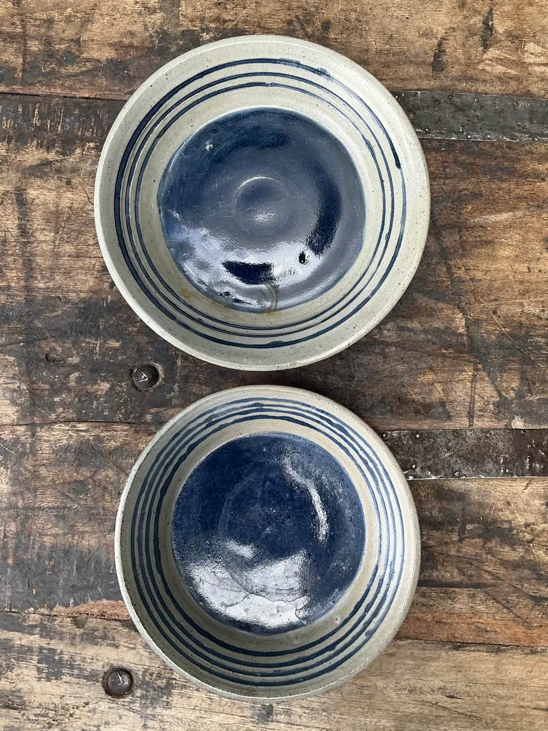 Vintage Original Studio Pottery Bowls - Set of 2 - Detail view