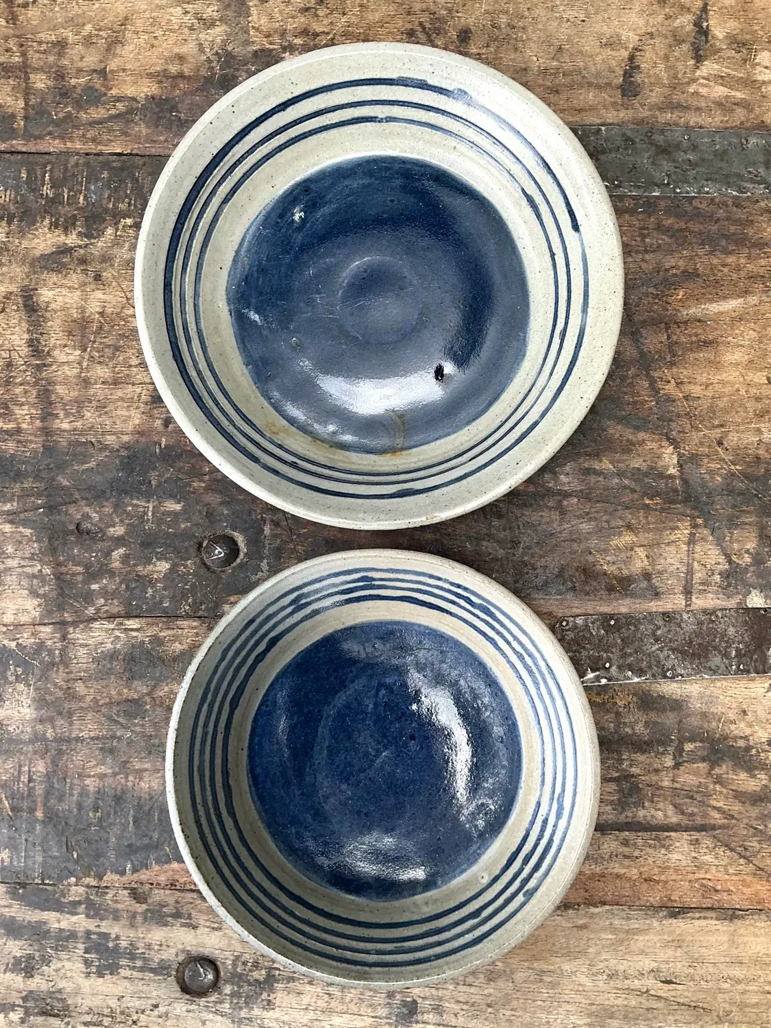 Vintage Original Studio Pottery Bowls - Set of 2 - Side view