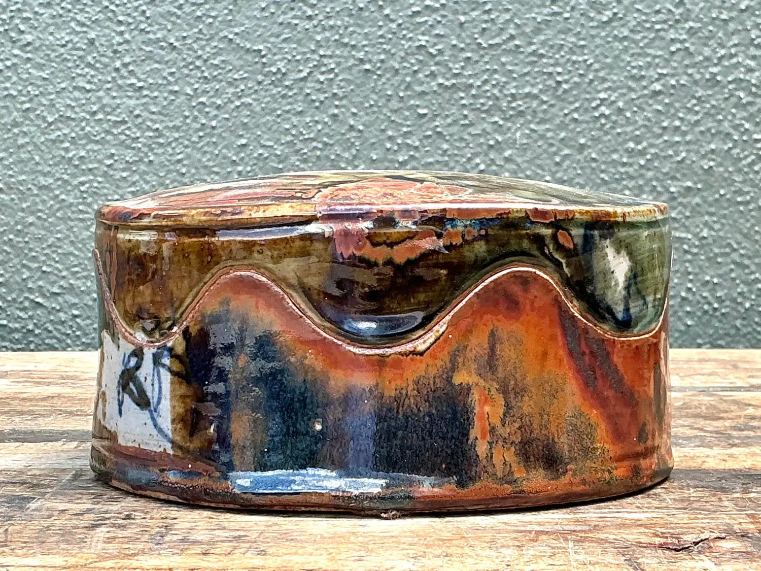 Vintage Original Studio Pottery Box - Top view