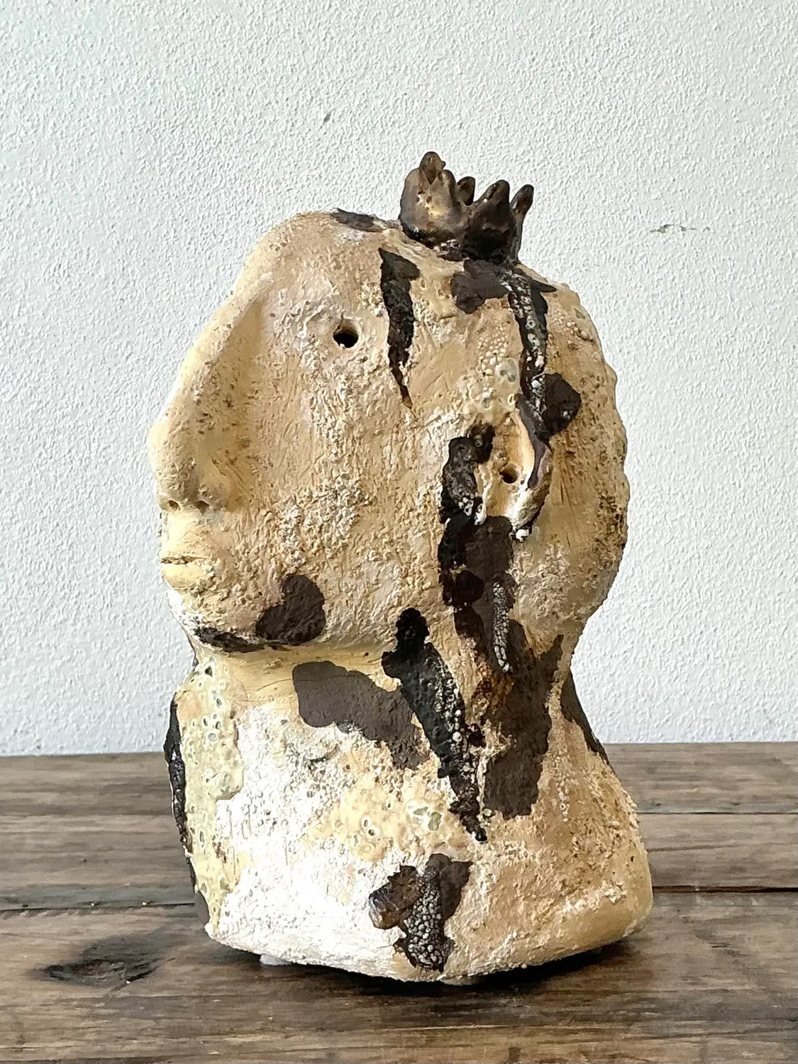 Vintage Original Studio Pottery Bust - Top view