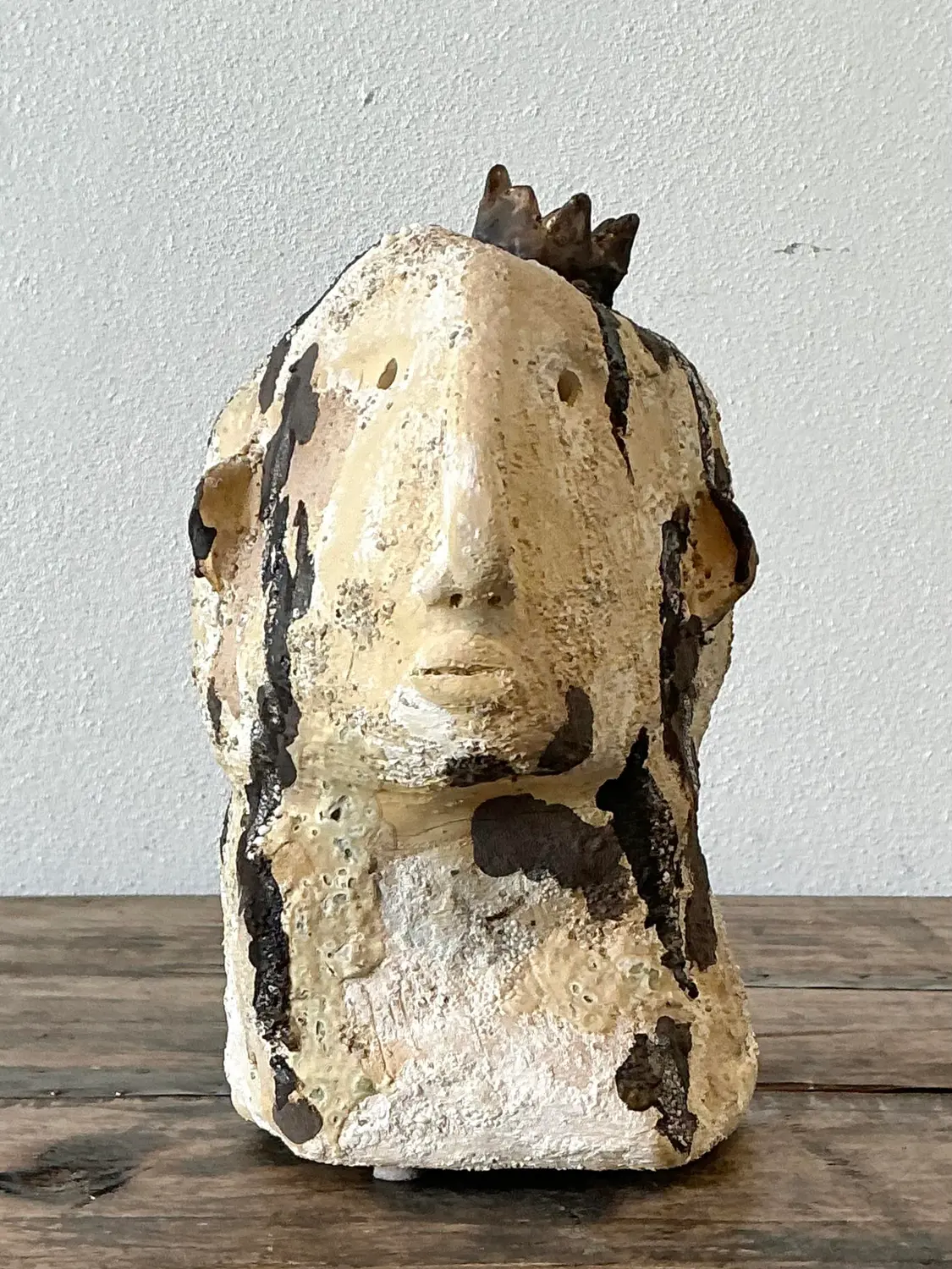 Vintage Original Studio Pottery Bust - Side view