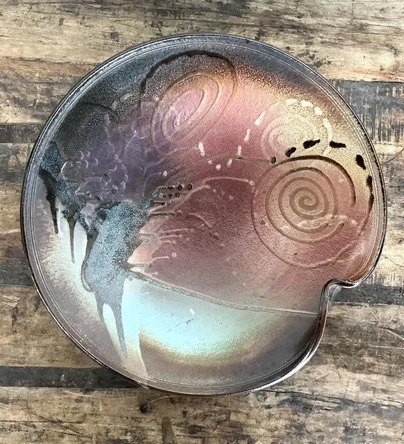 Vintage Original Studio Pottery Charger - Side view