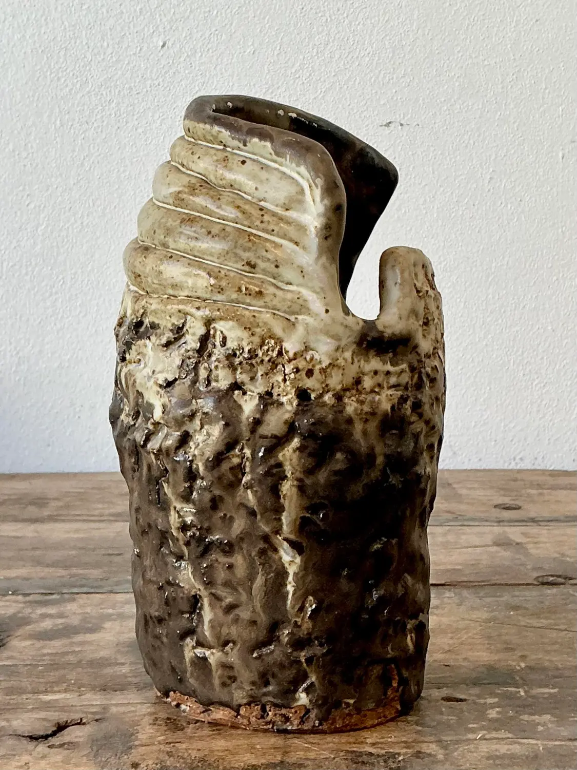 Vintage Original Studio Pottery Coil Vase - Detail view