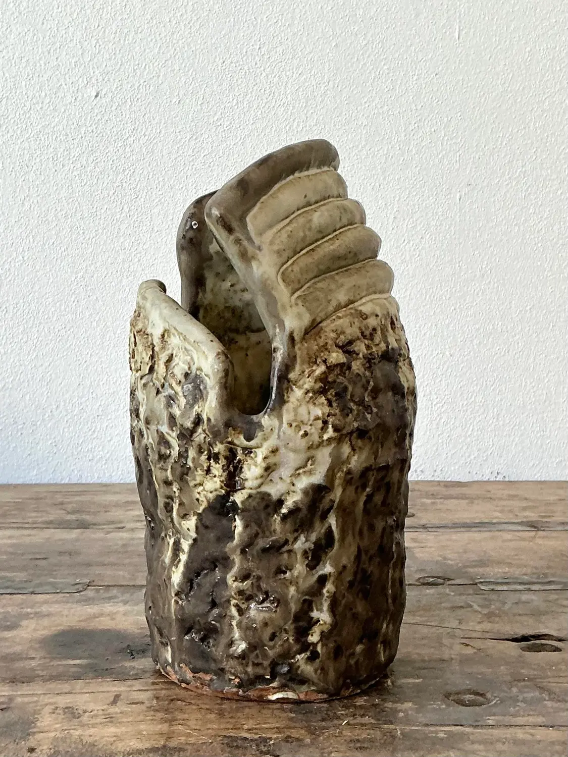 Vintage Original Studio Pottery Coil Vase - Top view