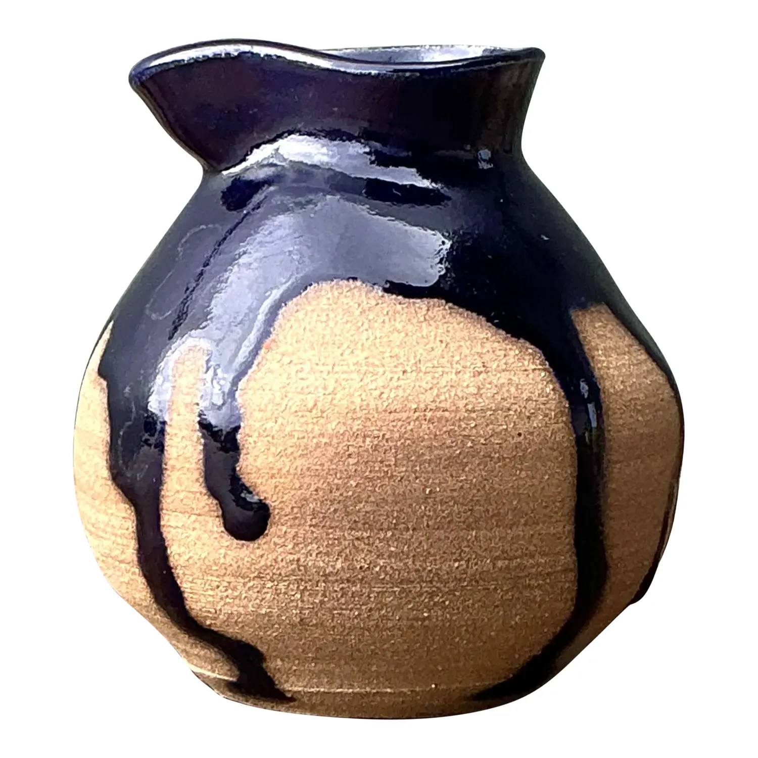 Vintage Original Studio Pottery Drip Glaze Small Pitcher