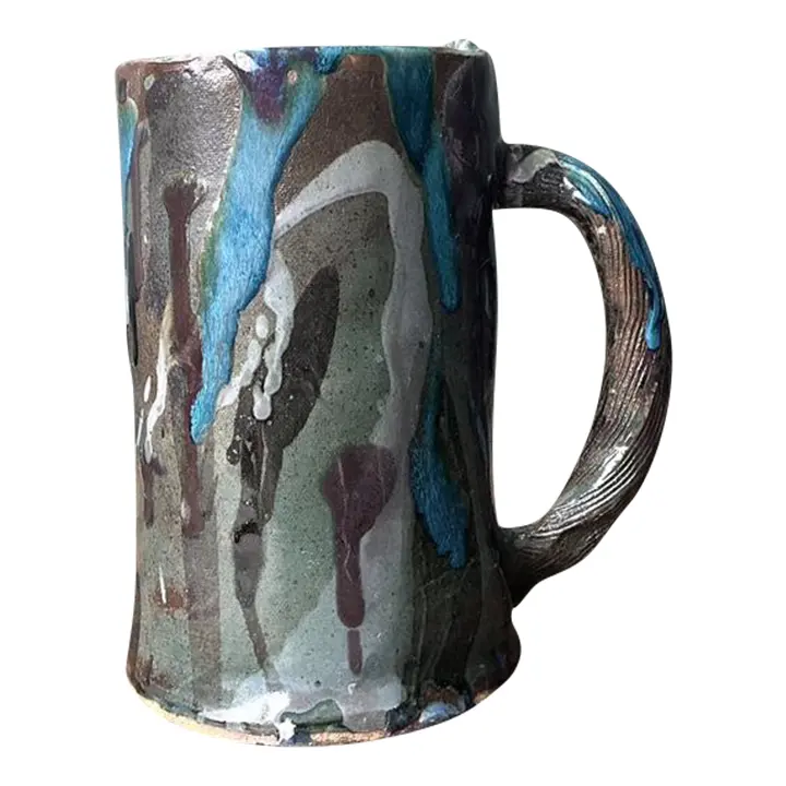Vintage Original Studio Pottery Drip Glaze Vase