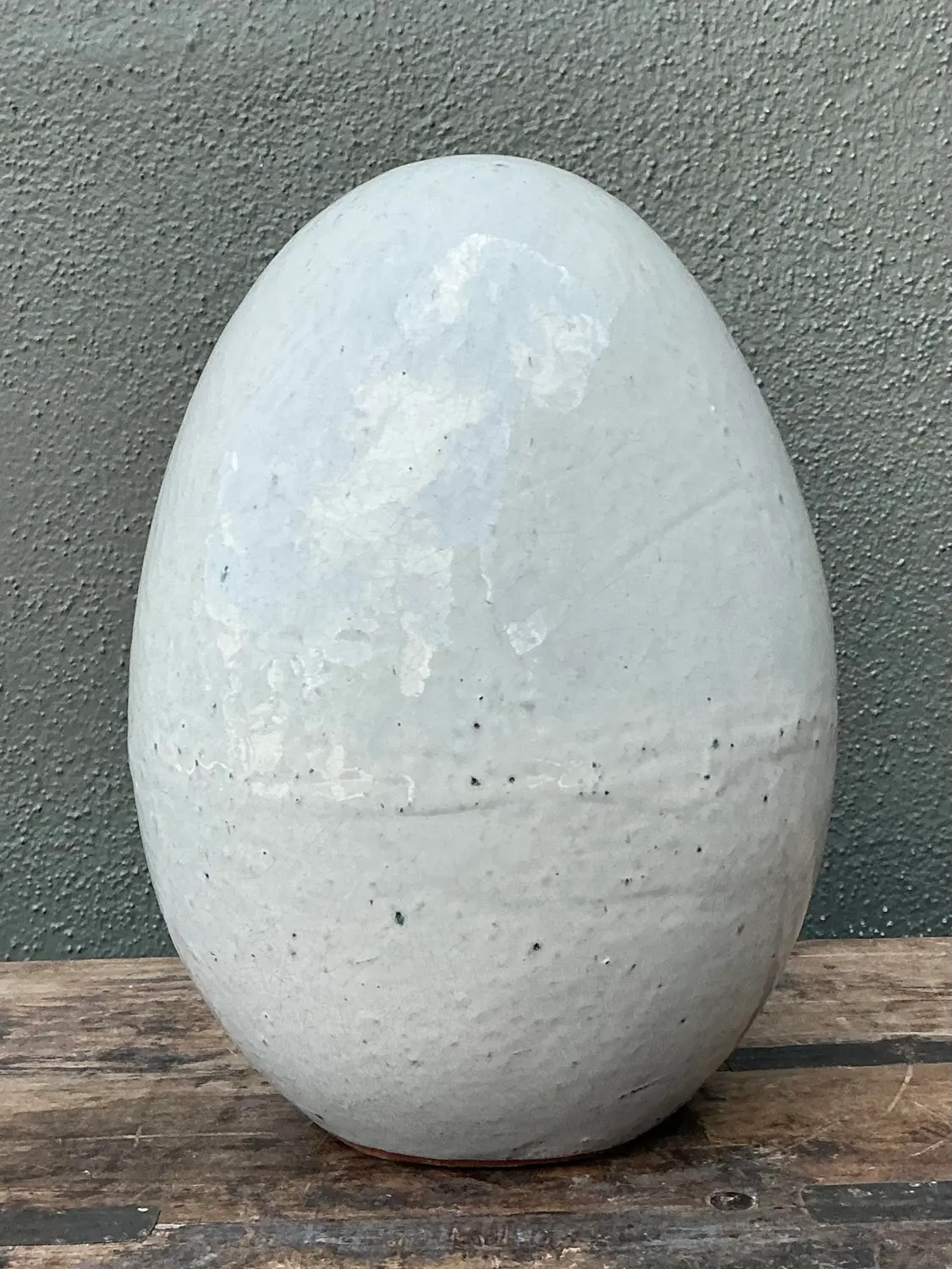 Vintage Original Studio Pottery Egg - Side view