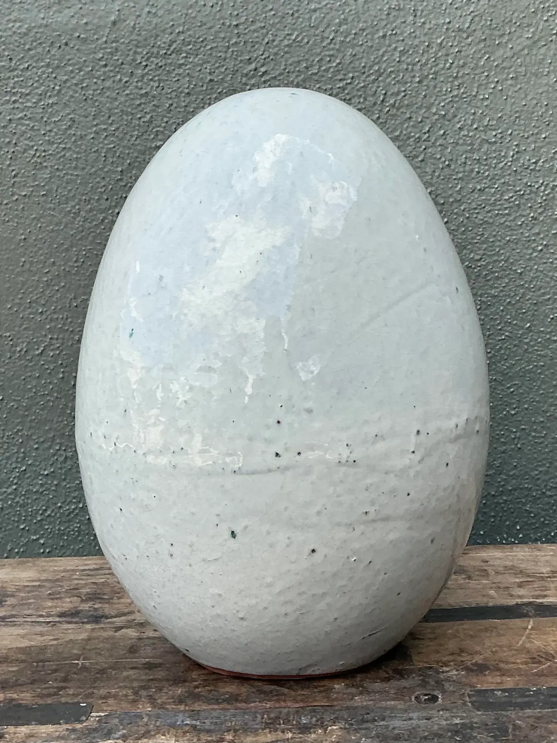Vintage Original Studio Pottery Egg - Back view